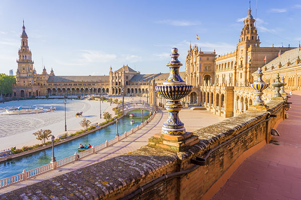 Sunny day in Seville Park, Spain